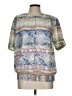 Alfred Dunner 100% Polyester Print Blue Short Sleeve Blouse Size 12 - photo 1