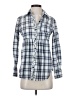 Free People Plaid Blue Long Sleeve Button-Down Shirt Size 2 - photo 1
