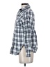 Free People Plaid Blue Long Sleeve Button-Down Shirt Size 2 - photo 5