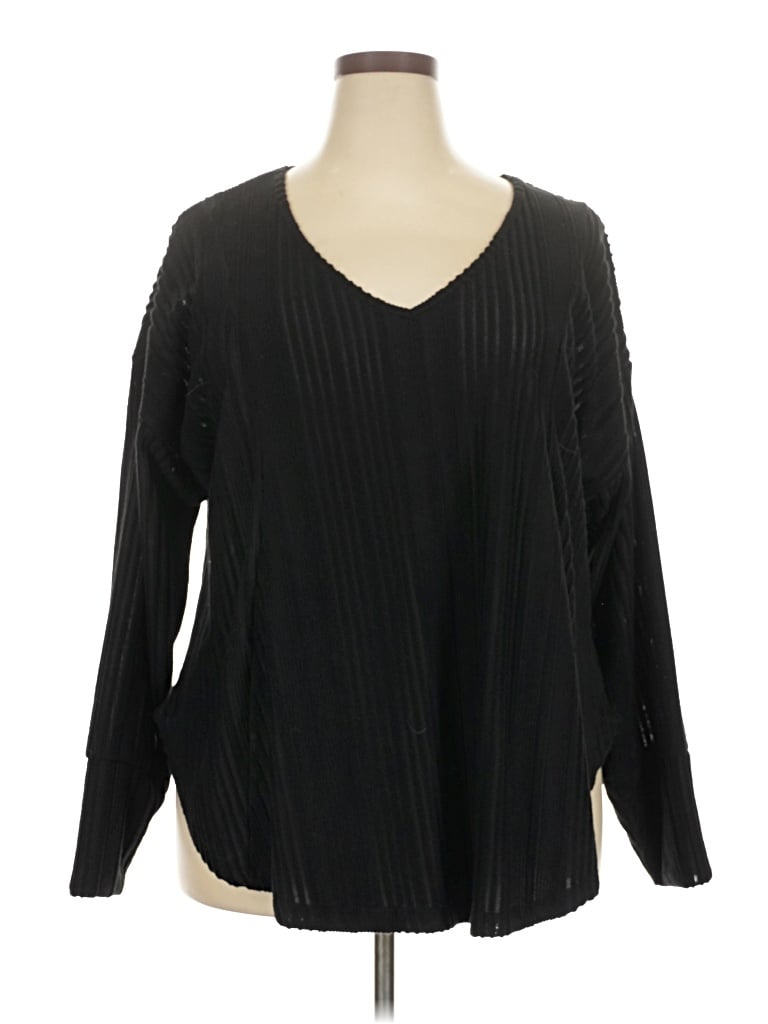 Lane Bryant Long Sleeve Blouse In Black