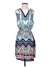 Renee C. 100% Polyester Print Blue Casual Dress Size M (estimated) - photo 1
