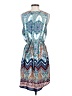 Renee C. 100% Polyester Print Blue Casual Dress Size M (estimated) - photo 2
