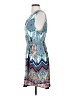 Renee C. 100% Polyester Print Blue Casual Dress Size M (estimated) - photo 5