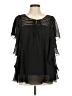 American Star 100% Polyester Black Short Sleeve Blouse Size M - photo 1