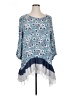 Paisley Vine 100% Rayon Blue 3/4 Sleeve Blouse Size 1X - photo 1