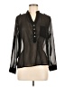 FancyQube 100% Polyester Black Long Sleeve Blouse Size M - photo 1