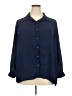 George 100% Polyester Stars Blue 3/4 Sleeve Blouse Size 2X - photo 1