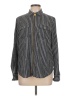 MICHAEL Michael Kors 100% Polyester Stripes Gray Long Sleeve Blouse Size L - photo 1