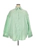 Assorted Brands Checkered-gingham Green 3/4 Sleeve Button-Down Shirt Size 5X (estimated) - photo 1