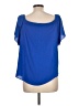 Q&A 100% Polyester Blue Short Sleeve Blouse Size L - photo 2