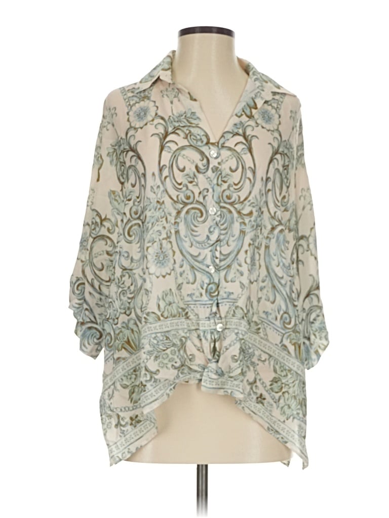 Pre-owned Parker 3/4 Sleeve Blouse In Blue