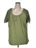 Assorted Brands Green Short Sleeve Blouse Size 1X - photo 1