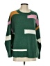 &merci 100% Acrylic Color Block Green Pullover Sweater Size S - photo 1