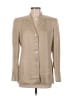 Liz Claiborne Collection Checkered-gingham Chevron-herringbone Houndstooth Plaid Stripes Tweed Tan Blazer Size 6 - photo 1