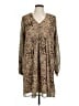 Time and Tru 100% Polyester Animal Print Tan Casual Dress Size L - photo 1