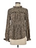 Harper Animal Print Brown Long Sleeve Blouse Size S - photo 1