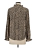 Harper Animal Print Brown Long Sleeve Blouse Size S - photo 2
