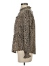 Harper Animal Print Brown Long Sleeve Blouse Size S - photo 5