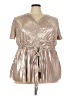 Lane Bryant Silver Short Sleeve Blouse Size 26 - 28 Plus - photo 1
