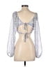 Assorted Brands 100% Polyester Blue 3/4 Sleeve Blouse Size S - photo 2