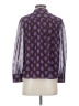 Ann Taylor 100% Polyester Hearts Purple Long Sleeve Blouse Size S - photo 2