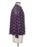 Ann Taylor 100% Polyester Hearts Purple Long Sleeve Blouse Size S - photo 4