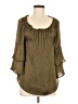 G. Lance 100% Polyester Green 3/4 Sleeve Blouse Size M - photo 1
