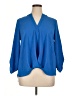 NY Collection Blue 3/4 Sleeve Blouse Size XL - photo 1