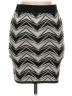 Aqua Chevron-herringbone Silver Casual Skirt Size M - photo 2