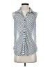Jolt Stripes Blue Sleeveless Button-Down Shirt Size S - photo 1
