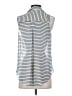 Jolt Stripes Blue Sleeveless Button-Down Shirt Size S - photo 2