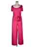 French Atmosphere Solid Pink Jumpsuit Size 1X - photo 1