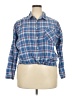 Margot Plaid Blue Long Sleeve Button-Down Shirt Size XXL (estimated) - photo 1