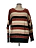 Staccato Stripes Brown Pullover Sweater Size L - photo 1