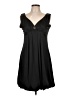 En Focus Studio 100% Polyester Solid Black Casual Dress Size 10 - photo 1