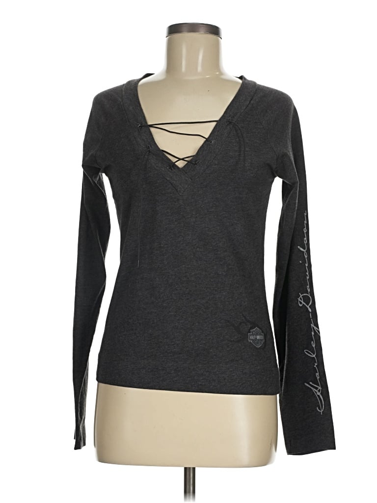 Pre-owned Harley Davidson Long Sleeve T-shirt In Gray