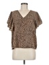 Shein Brown Short Sleeve Blouse Size 6 - photo 1
