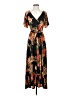 Assorted Brands Floral Black Casual Dress Size P (estimated, petite) - photo 1