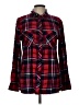 Merona 100% Cotton Plaid Red Long Sleeve Button-Down Shirt Size L - photo 1