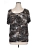 AB Studio Animal Print Silver Short Sleeve T-Shirt Size XL - photo 1