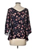 Status by Chenault 100% Polyester Black 3/4 Sleeve Blouse Size L - photo 2