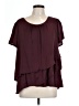 Hazel 100% Polyester Burgundy Short Sleeve Blouse Size L - photo 1