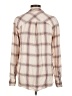 A New Day 100% Rayon Plaid Ivory Long Sleeve Button-Down Shirt Size M - photo 2