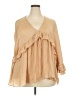 Impressions Tan 3/4 Sleeve Blouse Size 2X - photo 1