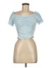 Shein Blue Short Sleeve Top Size 6 - photo 1