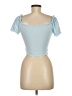 Shein Blue Short Sleeve Top Size 6 - photo 2