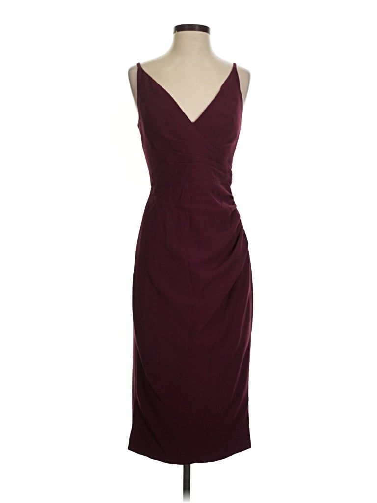 Pre-owned Dress The Population Cocktail Dress In Burgundy