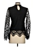 Ultra Pink 100% Polyester Black Long Sleeve Blouse Size S - photo 2