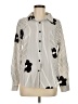 Shein Animal Print Ivory Long Sleeve Blouse Size 6 - photo 1