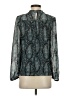 J.Crew Factory Store 100% Polyester Paisley Teal Long Sleeve Blouse Size S - photo 2